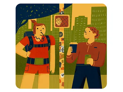 Urban Hiking V2 cities city illustration comic editorial illustration exercise hiking illustration outdoor illustration outdoors photoshop spot illustration