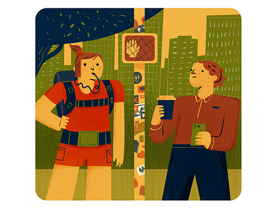 Urban Hiking V2 cities city illustration comic editorial illustration exercise hiking illustration outdoor illustration outdoors photoshop spot illustration