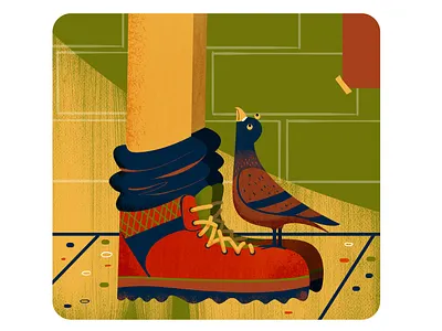 Urban Hiking V3 bird city comic design editor editorial illustration exercise hiking illustration outdoors print design shoes spot illustration