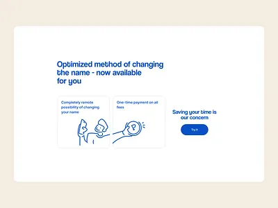 Name change service #3 design figma landing page minimalism service typography ui ux web