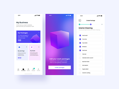 Wash business dashboards app branding design ui ux