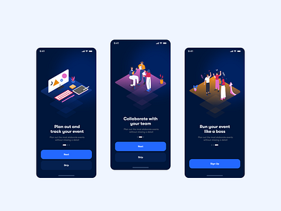 Onboarding screens app design ui ux