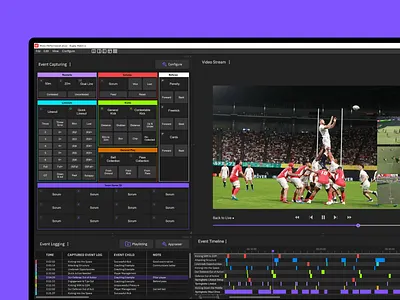 Sports Coding and analytics dashboard events product design sports coding timeline ui design ux design video editing