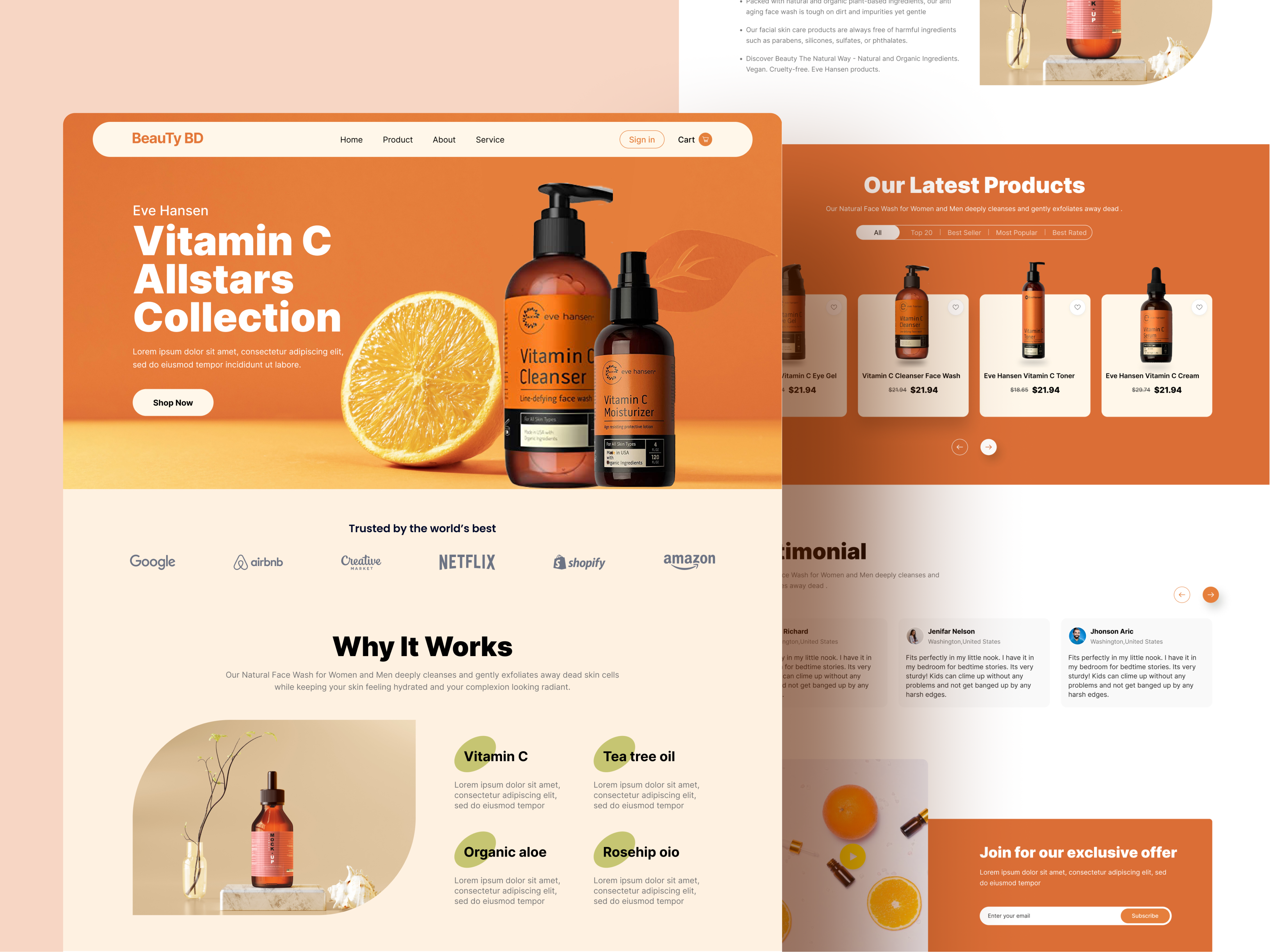 Example of Custom Landing Page UI Design
