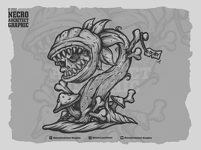 Monster Plants art character illustration monster plants skull vector