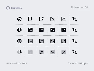 Termicons | Charts and Graphs app brand branding character design flat icon illustration logo termicons ui