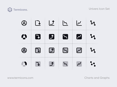 Termicons | Charts and Graphs app brand branding character design flat icon illustration logo termicons ui