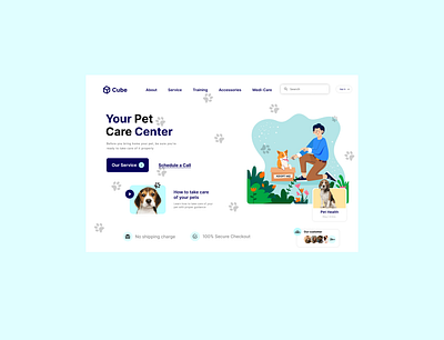 Cube - Pet Care Website app branding design graphic design illustration logo typography ui ux vector