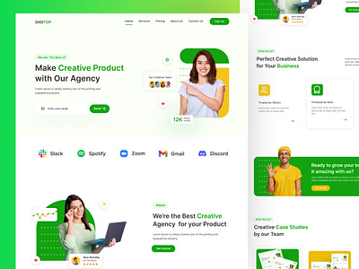 Digital Creative Agency | Landing Page agency app clean creative design digital landingpage product ui uidesign website