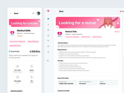 Vacancy Details | Job Search careers dashboard design development hire hiring platform job job board job finder job portal job search nurse table ui uiux vacancies vacancy vacancy details web web design