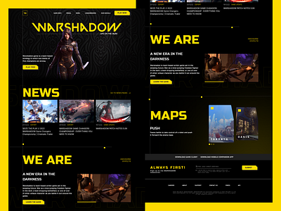 WARSHADOW - Landing Page branding company profile design game games illustration landing page logo mobile mobile app mobile app design mobile ui modern ui ui design uigame ux design webdesign