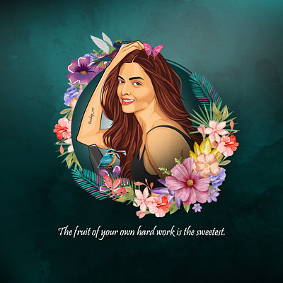 Deepika Padukone fan art 3d artwork bollywood branding design graphic design illustration line art portrait vector art