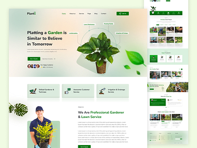 Gardening & Landscaping Website UI Design adobe xd app design in figma apps design figma gardening gardening and landscaping gardening landing page gardening website illustration landscaping landscaping landing page landscaping website logo ui uiux ux