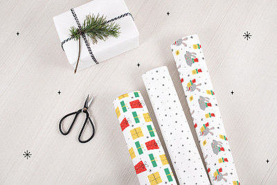 Christmas patterns collection child wrapping paper