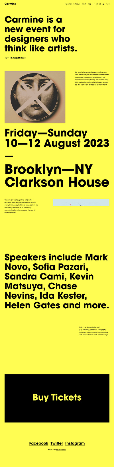 Carmine - Website Template - Squarespace app art blog concept design development graphic design online store photography squarespace template theme ui ui design ux ux design web web design web development website