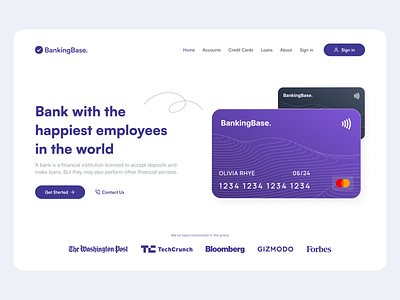 BankingBase. Header Seciton! 3d animation branding design designing dribbble graphic design icon illustration logo minimal motion graphics popular trending typography ui ux vector web website