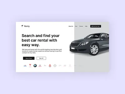 Car Website Header Design car website graphic design header design landing page ui uiux web design website design