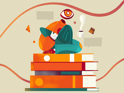 Reading Books books characterdesign color design graphic illustration ui vector