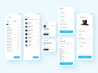 Event management app design ui ux
