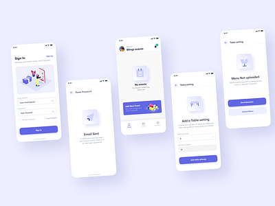 Event set up app design ui ux