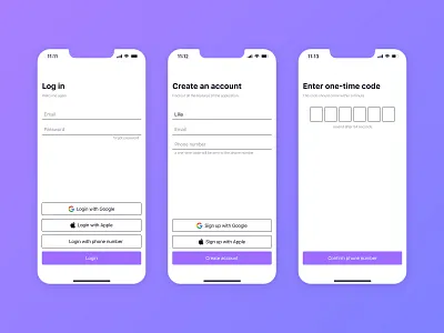 App sign up page IOS 001 app apple design figma google ios login minimalism mobile phone sign up ui ux