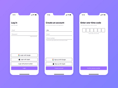 App sign up page IOS 001 app apple design figma google ios login minimalism mobile phone sign up ui ux