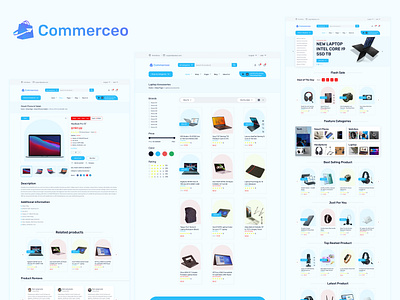 Commerceo- eCommerce Figma UI Template commerceo design ecommerce figma figma pages figma template product design ui ui design uiux ux website website design