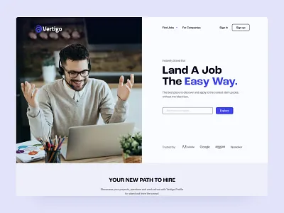 Freelance Job Website freelance website hero section ui ui design ux web design website