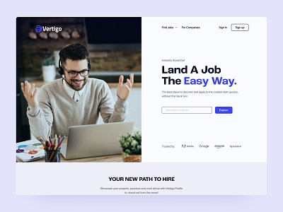 Freelance Job Website freelance website hero section ui ui design ux web design website