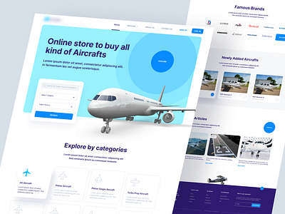 Aircraft Market Landing Page aircraft branding clean design illustration landing page market marketplace onepage ui ux website