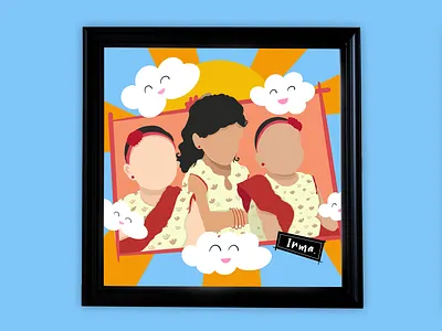 Innocence - Faceless Portrait Illustration 2d 3d animation art artwork baby childhood digital frame illustration kids portrait sun theme