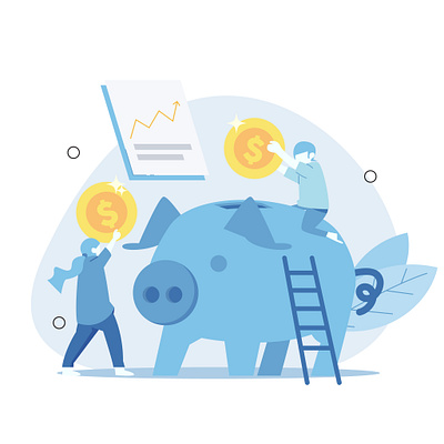 Family saving together. vector illustration hand