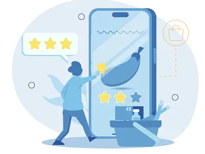 People who are shopping online. flat cartoon vector illustration shopping