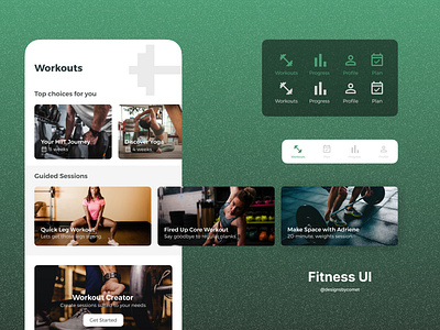 Fitness UI · Mobile App app branding cryptic comet design easy ui fitness app illustration ui ui ux ux ux design workout app