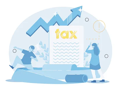 Tax Increase. flat cartoon vector illustration market
