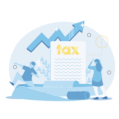 Tax Increase. flat cartoon vector illustration market