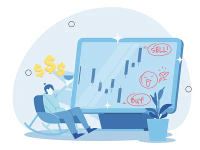People who buy and sell shares online. Flat Illustration online