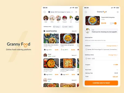 Granny food / Online food ordering platform branding food food app food delivery app grannyfood home business home food homemaker online food app ui design ux design