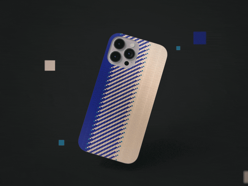 PITAKA - FUSION WEAVING PLAYOFF 2d animation 3d 3d animation after effects branding carbon fibre case design fusion weaving gif graphic design mockup motion design motion graphics phone case photoshop pitaka product design seamless vector