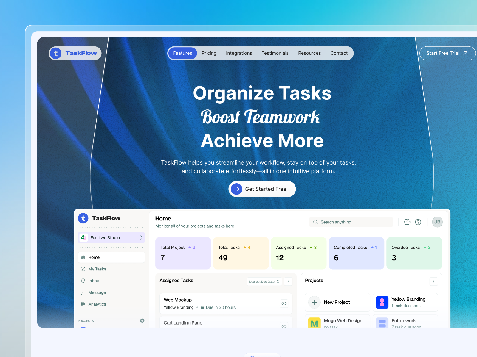 Task Management Website Design by Emon Datta on Dribbble