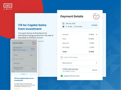 MEET | Checkout screen checkout fintech payment screen tax ui ux