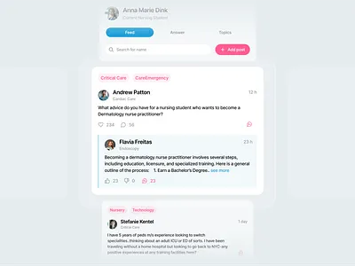 Community, Social Media | Saas Web App community forum hiring hiring job hospital job medicine nurse post reddit social media thread threads twitter ui ui design uiux web design website wev