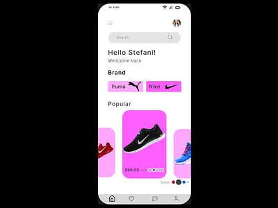 Shoes app design ui ux uiux design