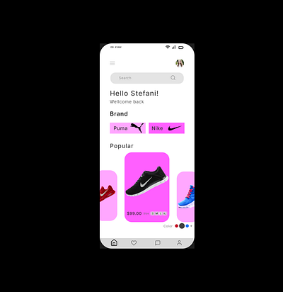 Shoes app design ui ux uiux design