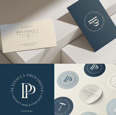 Peninsula Provisions-Specialty Wine & Food Shop branding building logo design graphic design logo logo design shop wine