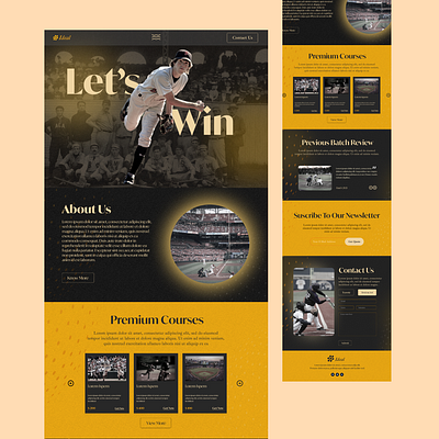 Baseball Coaching Web Design 3d animation branding design graphic design illustration logo motion graphics ui vector