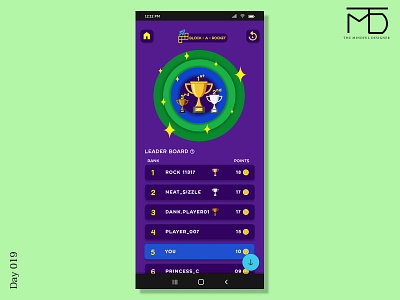 Leader Board - DailyUI Day019 19 dailydesign dailyui day019 design happydesigner ui ux