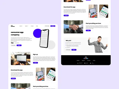 consumer app company design 3d app consumerappdesign design figma illustration logo purpledesign typography ui uidesign ux uxdesign webdesign