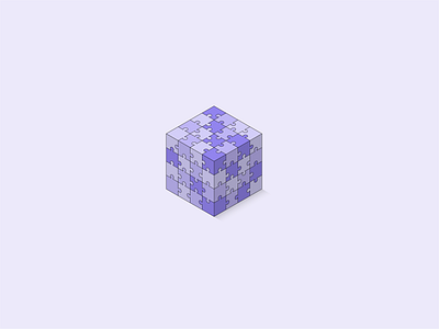 3D Jigsaw puzzle 3d 3d puzzle cube design gradient graphic design illustration isometric jigsaw line line style minimal perspective puzzle