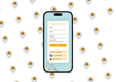 Sign up form, Flower Web Design #dailyui branding dailyui design designer graphic design graphics illustration illustrator logo ui ui portfolio ux vector web design portfolio webdesign